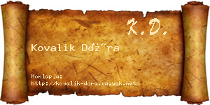Kovalik Dóra névjegykártya