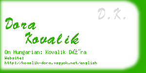 dora kovalik business card